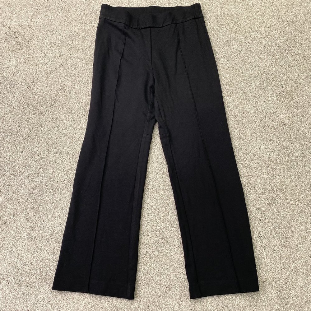 Soft Surroundings Women's Size 10 Black Pull On Elastic Waist Pants Wide Leg